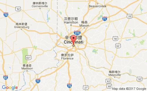 美國(guó)海運(yùn)港口辛辛那提cincinnati,oh港口地圖