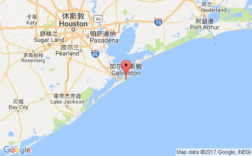 美國海運(yùn)港口加爾維斯頓galveston,tx港口地圖