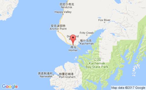 美國(guó)海運(yùn)港口霍梅爾homer港口地圖