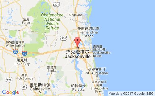 美國(guó)海運(yùn)港口杰克遜維爾jacksonville,fl港口地圖