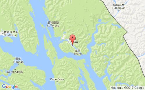 美國海運港口朱諾juneau港口地圖