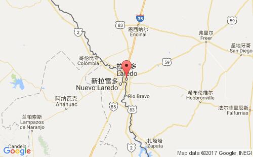 美國海運港口拉雷多l(xiāng)aredo,tx港口地圖