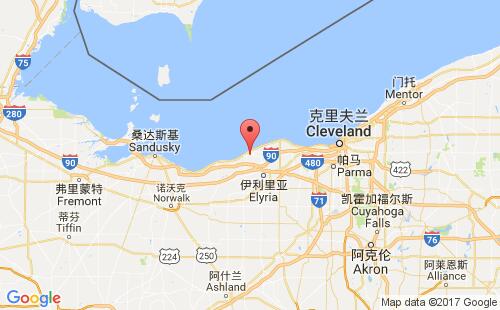 美國海運港口洛雷恩lorain港口地圖