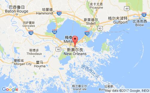 美國(guó)海運(yùn)港口新奧爾良new orleans,la港口地圖