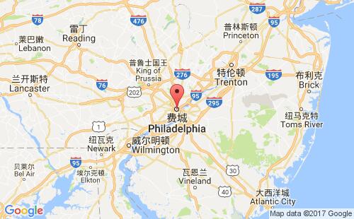 美國(guó)海運(yùn)港口費(fèi)城philadelphia,pa港口地圖