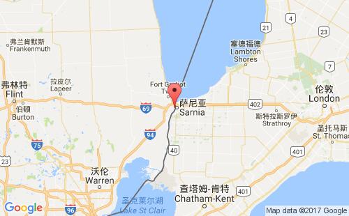 美國海運(yùn)港口休倫港port huron港口地圖