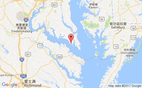 美國海運港口皮內(nèi)角piney point港口地圖