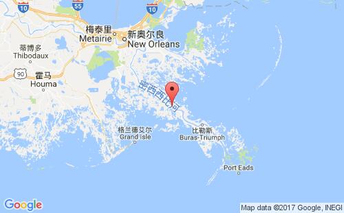 美國海運(yùn)港口薩爾弗港port sulphur港口地圖