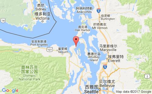 美國海運(yùn)港口湯森港port townsend港口地圖