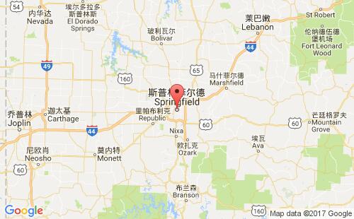 美國海運(yùn)港口斯普林菲爾德springfield,mo港口地圖