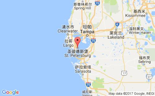 美國(guó)海運(yùn)港口圣彼得堡st.petersburg,fl港口地圖