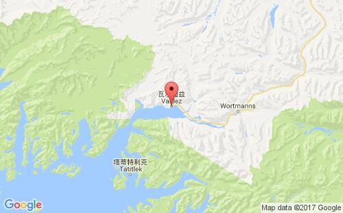 美國(guó)海運(yùn)港口瓦爾迪茲valdez,ak港口地圖